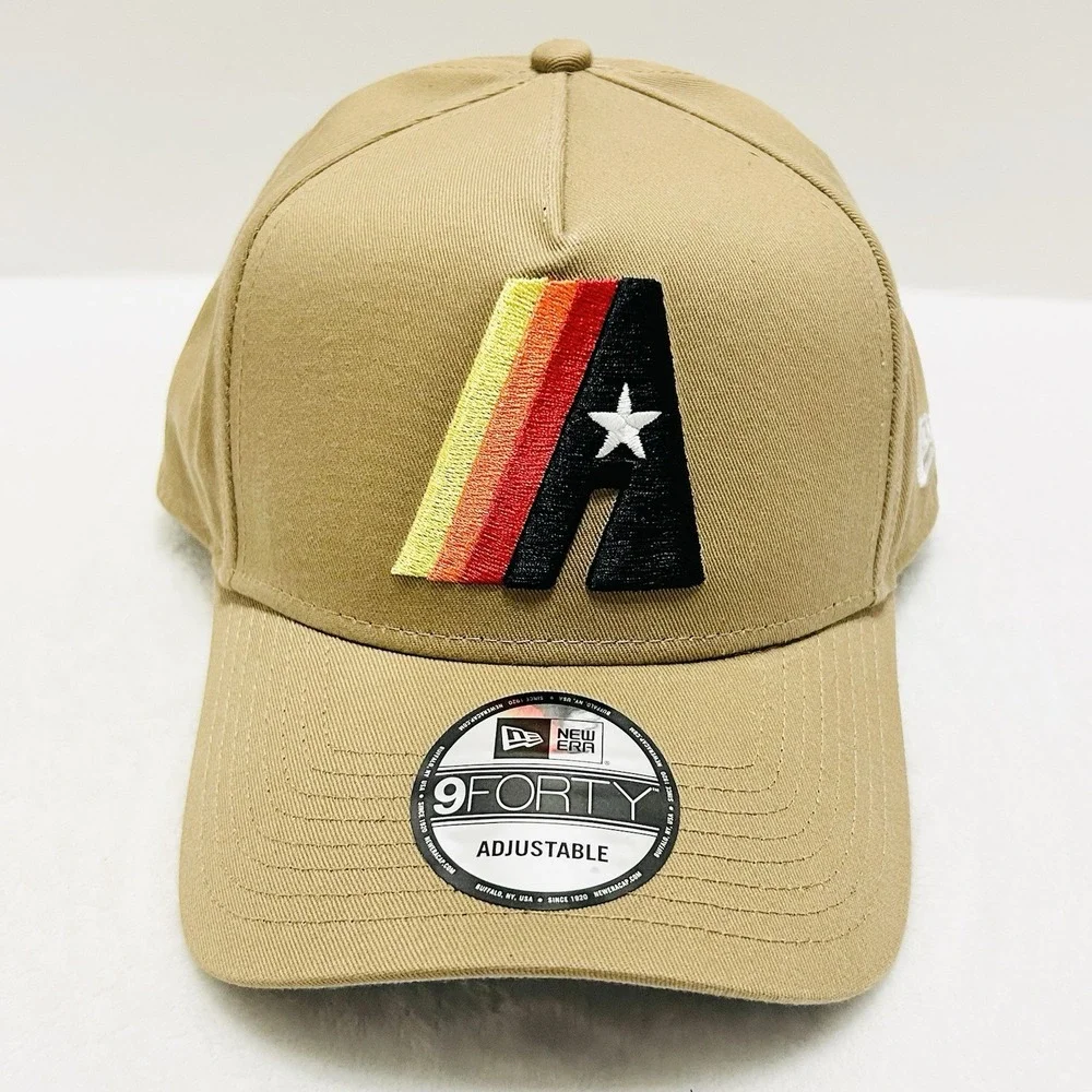 New Era Houston Astros Retro A-Frame 9FORTY‎ Hat Cap Adjustable Snapback Brown